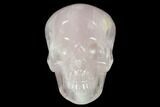 Realistic, Polished Brazilian Rose Quartz Crystal Skull #151078-1